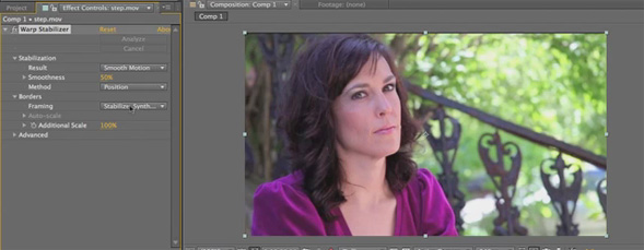 adobe after effects warp stabilizer